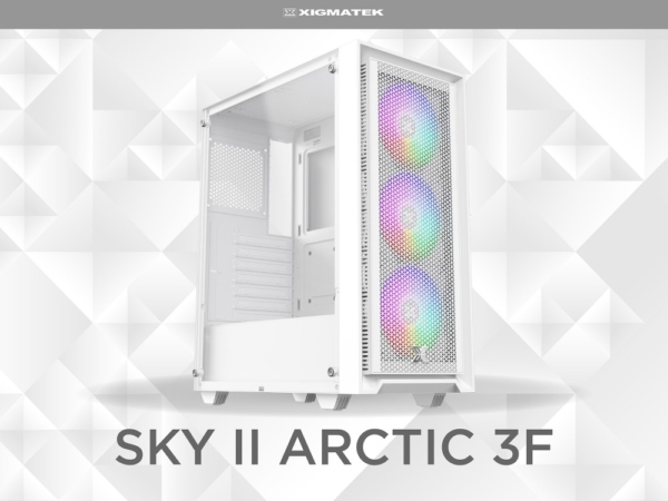 Vỏ máy tính XIGMATEK SKY II ARTIC 3F (EN44205) - GAMING ATX, KÈM 03 FAN XIGMATEK Z20F